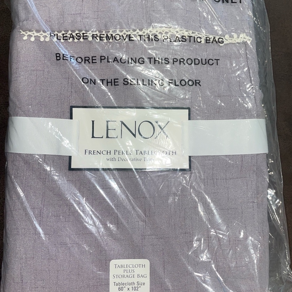 French Perle Solid Color Tablecloth, Wisteria - NWT - Picture 4 of 4